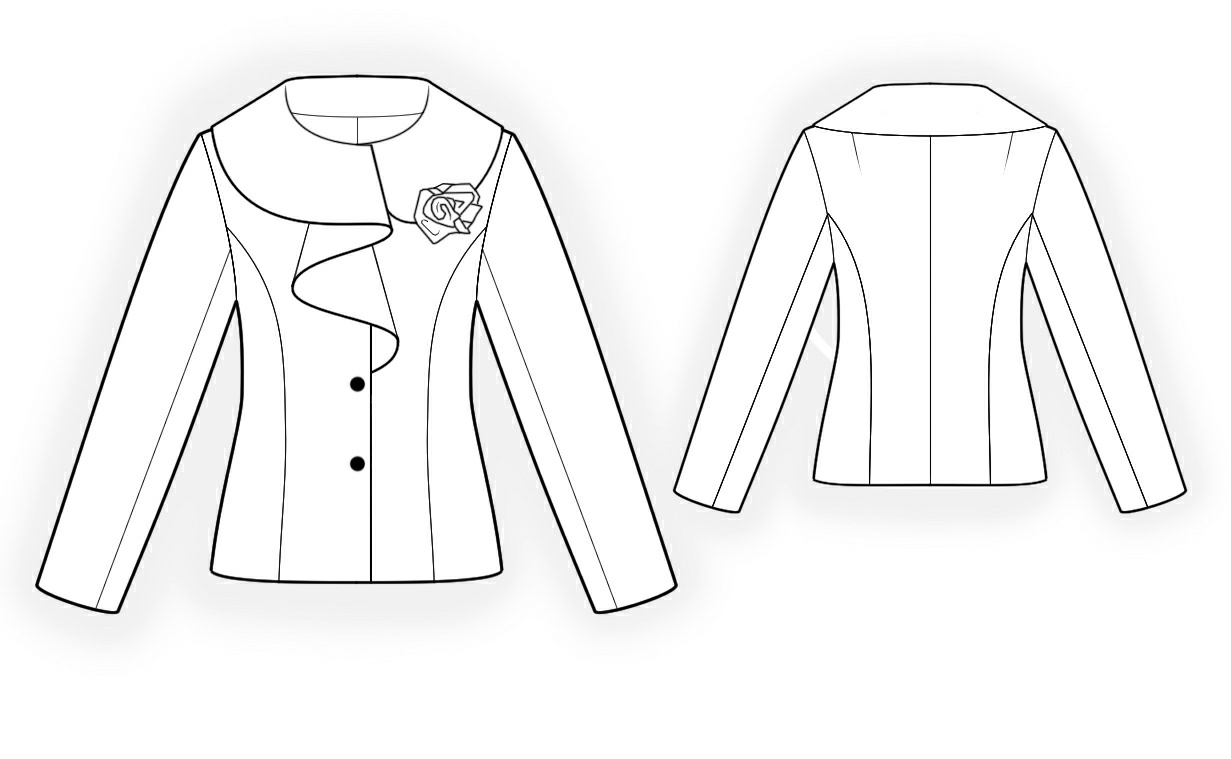 Jacket With Flounce - Sewing Pattern #4201. Made-to-measure sewing ...