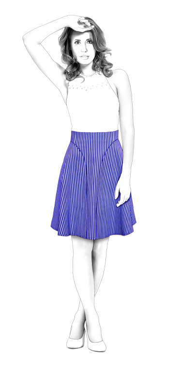 Skirt With Semi-Circular Side Insets - Sewing Pattern #s3033. Made-to ...