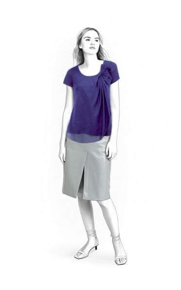 Blouse With Draping - Sewing Pattern #4971. Made-to-measure sewing ...