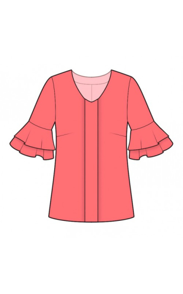 Blouse With Center Pleat - Sewing Pattern #2223. Made-to-measure sewing ...