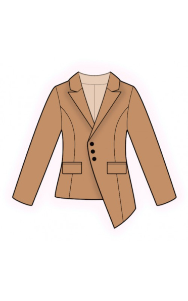 Asymmetrical Jacket - Sewing Pattern #2243. Made-to-measure sewing ...