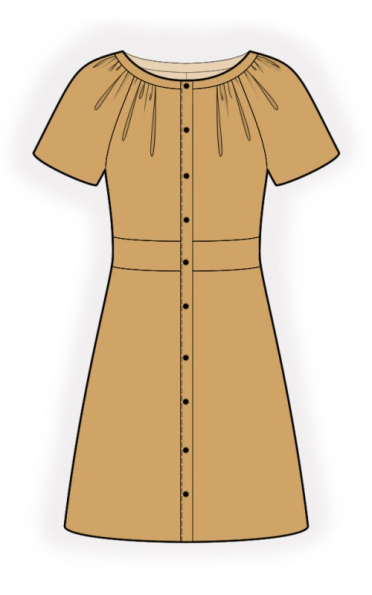 Dress With Button Closure - Sewing Pattern #2437. Made-to-measure ...