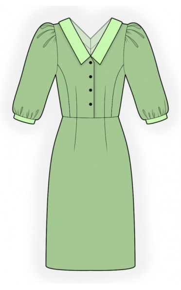 Dress With V Neckline - Sewing Pattern #2440. Made-to-measure sewing ...