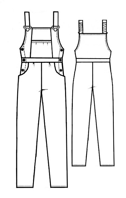 Workwear (Overall) - Sewing Pattern #5219. Made-to-measure sewing ...