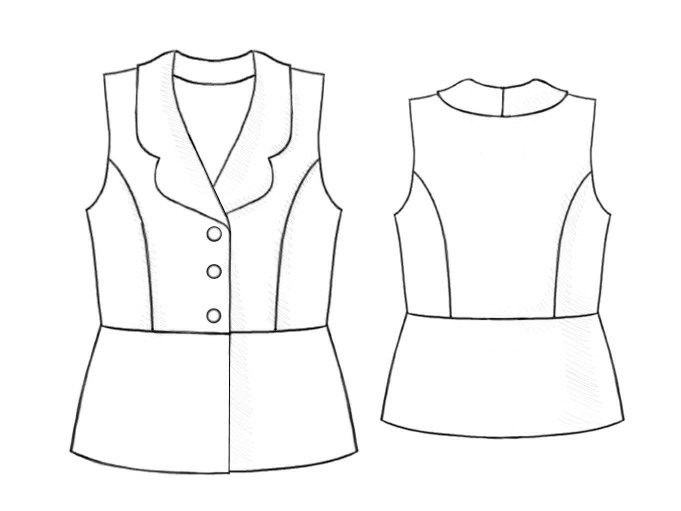 Waistcoat - Sewing Pattern #5162. Made-to-measure sewing pattern from ...