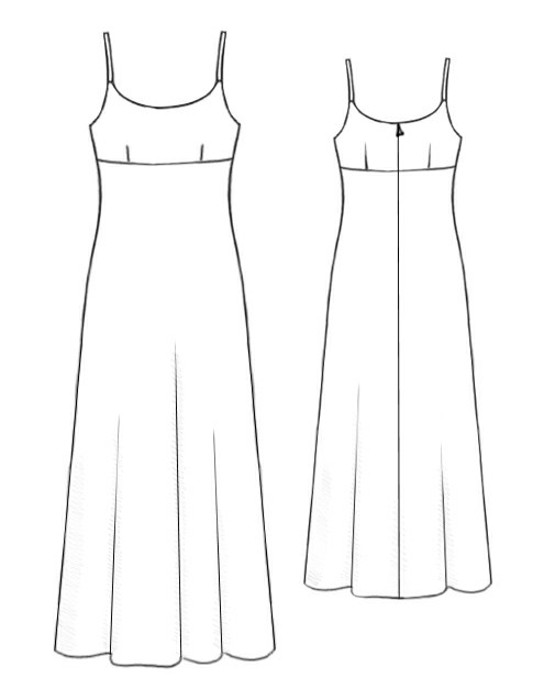 Dress With Straps - Sewing Pattern #5160. Made-to-measure sewing ...