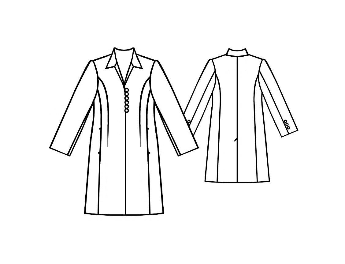 Long Jacket - Sewing Pattern #5145. Made-to-measure sewing pattern from ...