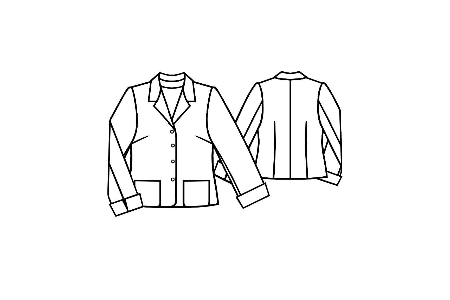 Jacket Sewing Pattern 5103. Madetomeasure sewing pattern from