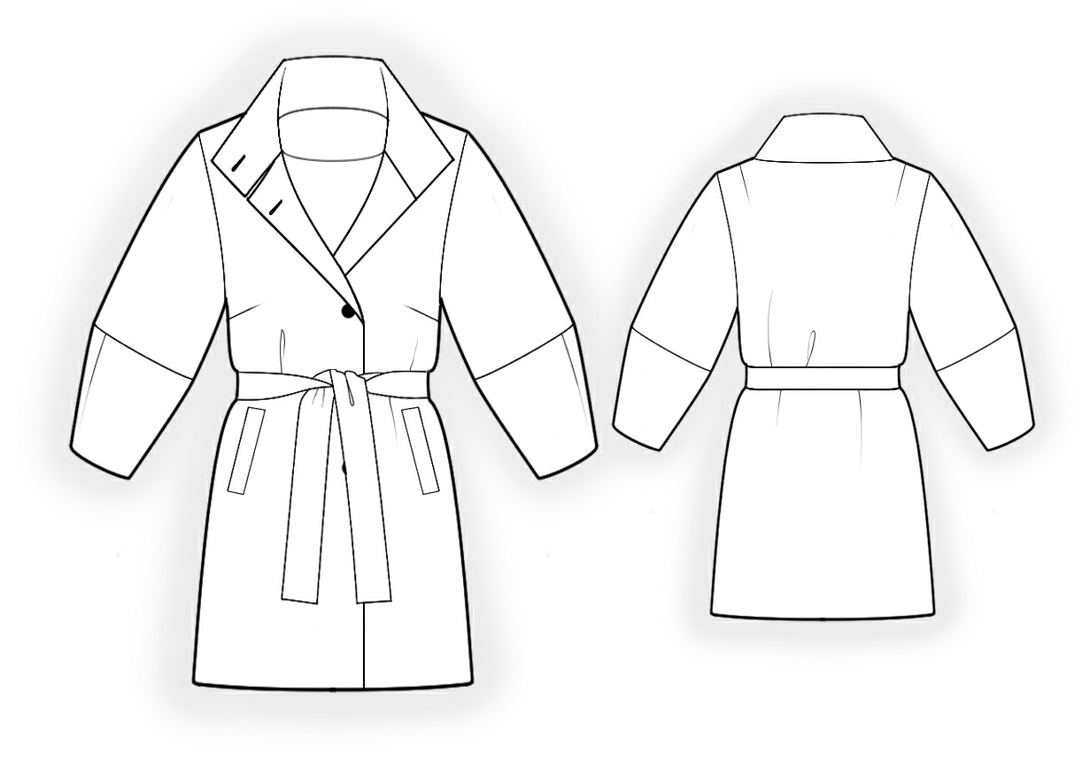 Short Raincoat - Sewing Pattern #4182. Made-to-measure sewing pattern ...