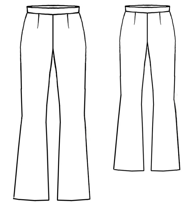 Flared Pants Sewing Pattern 5038 Made to measure Sewing Pattern 