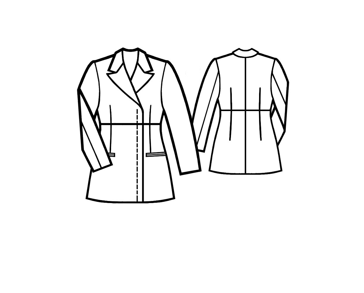 Jacket With Hidden Button Panel - Sewing Pattern #5015. Made-to-measure ...