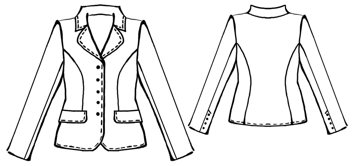 Jacket - Sewing Pattern #5013. Made-to-measure sewing pattern from ...