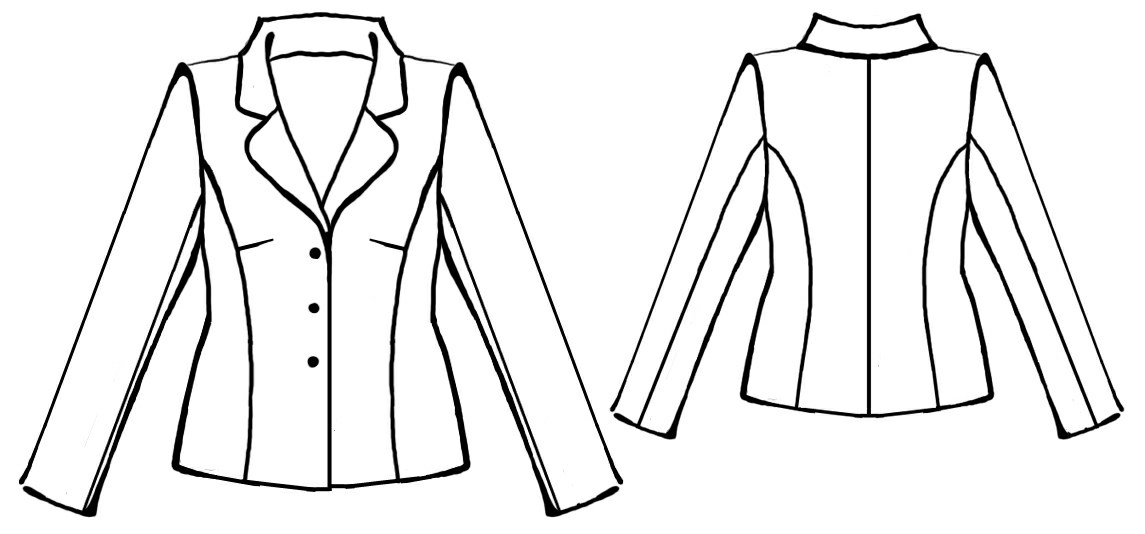 Jacket With Bust Darts - Sewing Pattern #5012. Made-to-measure sewing ...