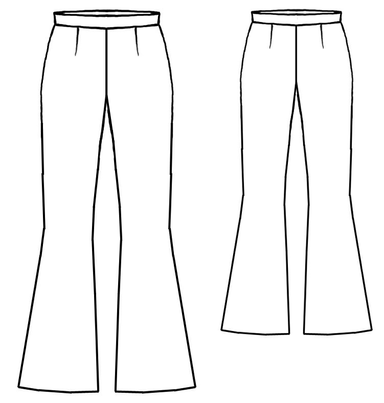 Flared Pants - Sewing Pattern #5005. Made-to-measure sewing pattern ...