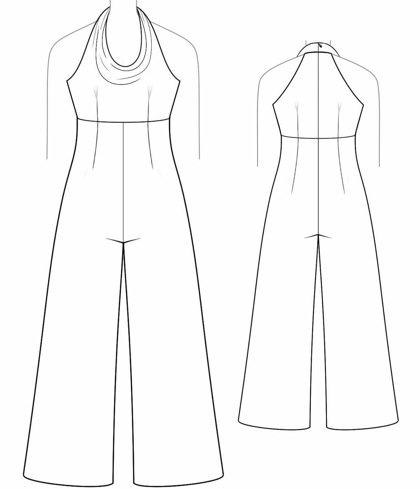 Overall With Draped Neckline - Sewing Pattern #2028. Made-to-measure ...