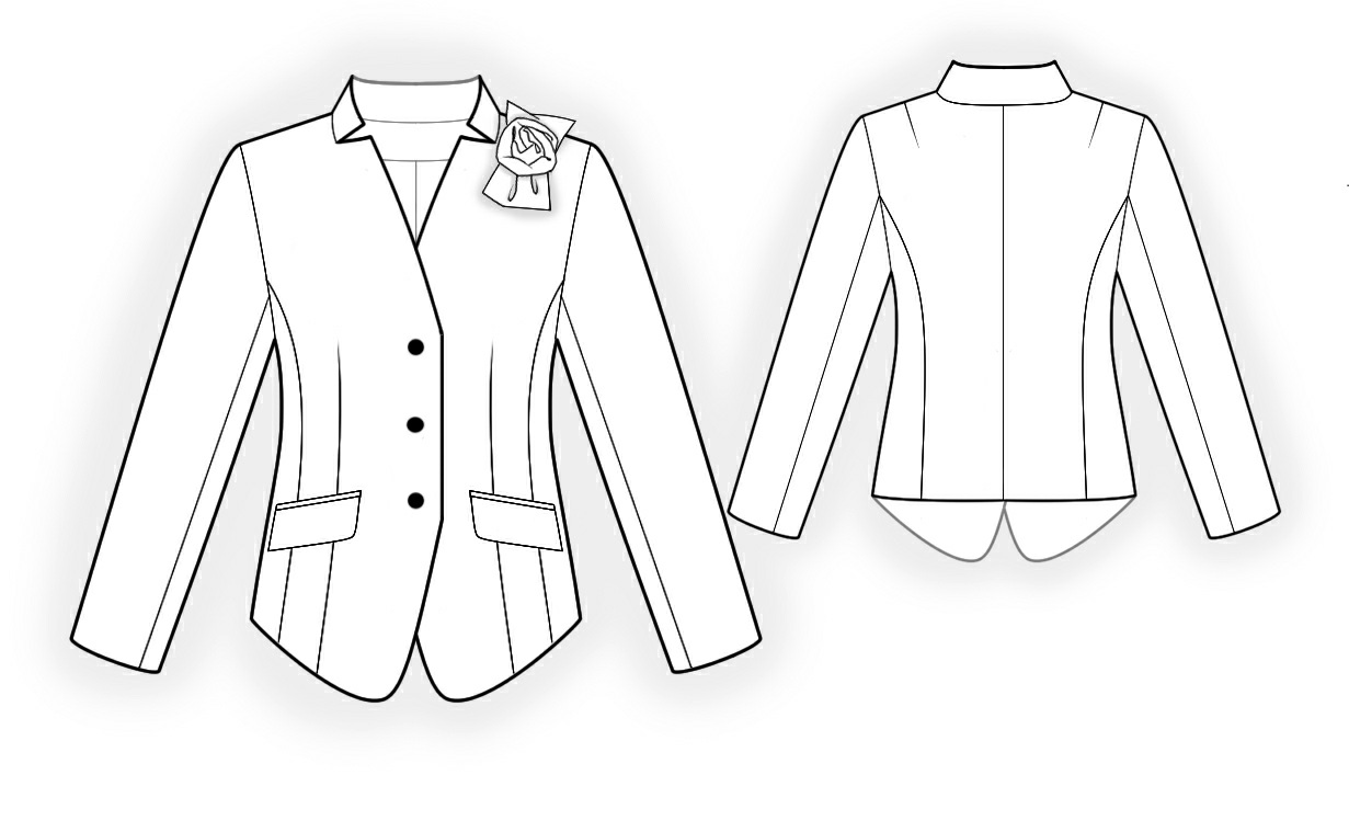Jacket With Shaped Band - Sewing Pattern #4171. Made-to-measure sewing ...