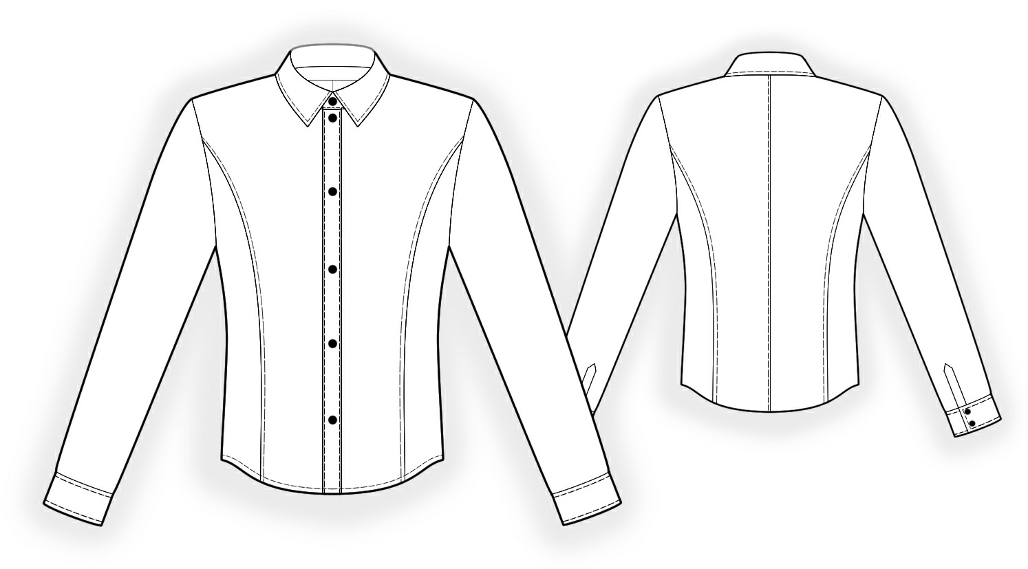 Waisted Shirt Sewing Pattern 6132. Madetomeasure