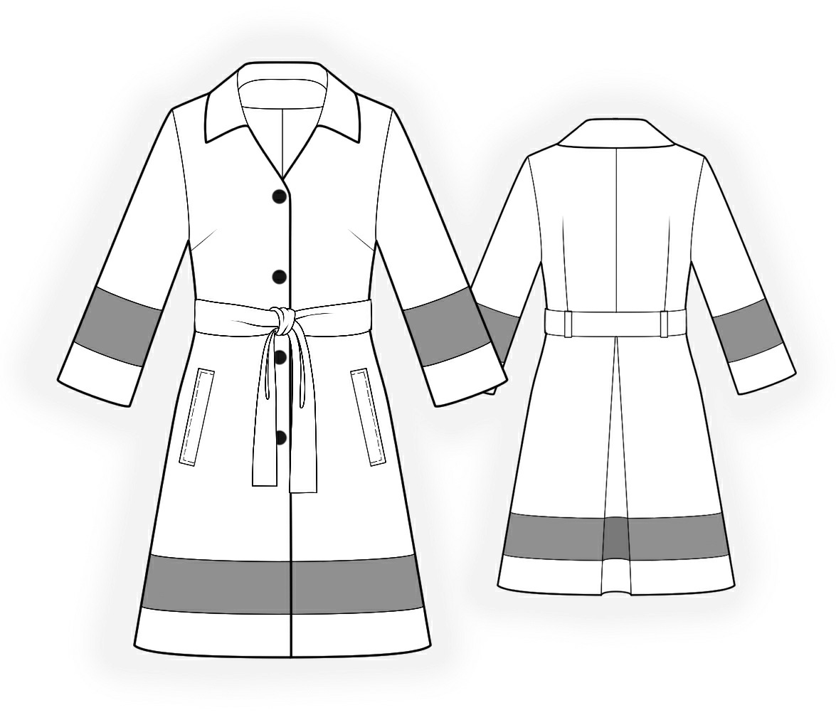 Raincoat With Contrast Insets - Sewing Pattern #4170. Made-to-measure ...