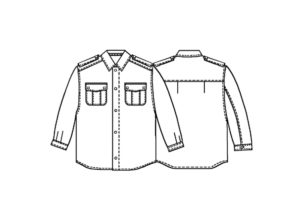 Uniform Shirt - Sewing Pattern #6094. Made-to-measure sewing pattern ...