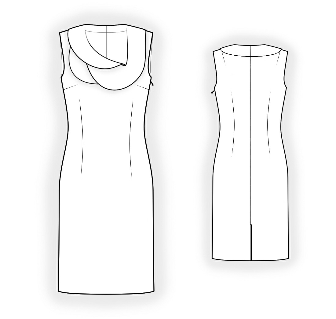 Выполнить вырез. Размоделирование платья. Моделирование фасонов платья. Технический эскиз платья. Эскиз прямого платья.