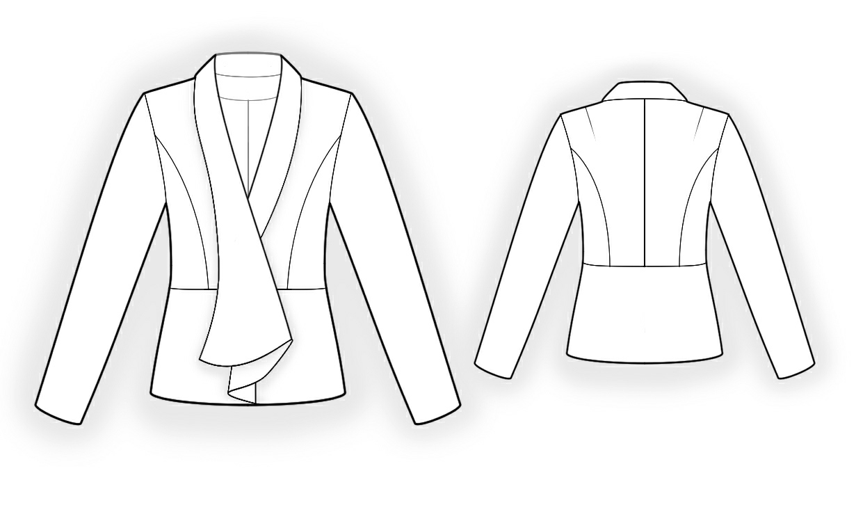 Jacket With Shawl Collar - Sewing Pattern #4329. Made-to-measure sewing ...