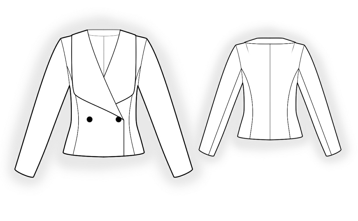Double-Breasted Jacket - Sewing Pattern #4328. Made-to-measure sewing ...