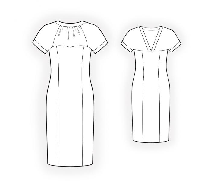 Dress With Transparent Yoke - Sewing Pattern #4402. Made-to-measure ...