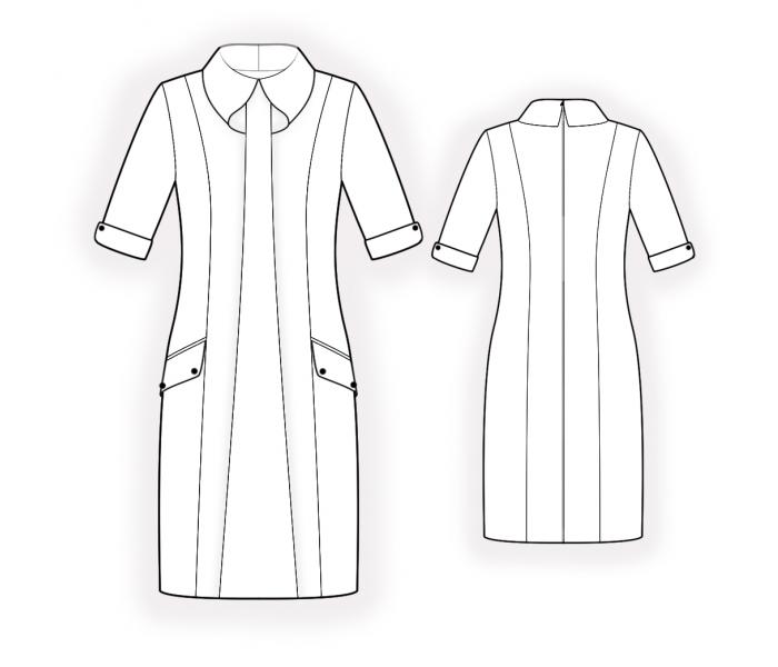 Dress With Pleat On Front - Sewing Pattern #4410. Made-to-measure ...