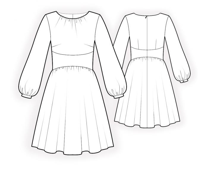 Dress With Gathers - Sewing Pattern #4431. Made-to-measure sewing ...