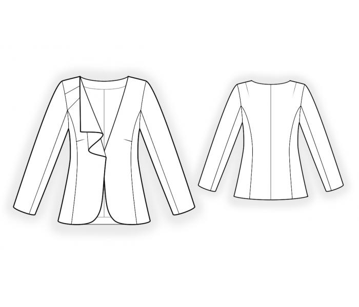 Jacket With Decorative Collar - Sewing Pattern #4433. Made-to-measure ...