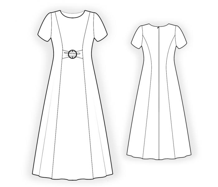 Long Dress - Sewing Pattern #4455. Made-to-measure sewing pattern from ...