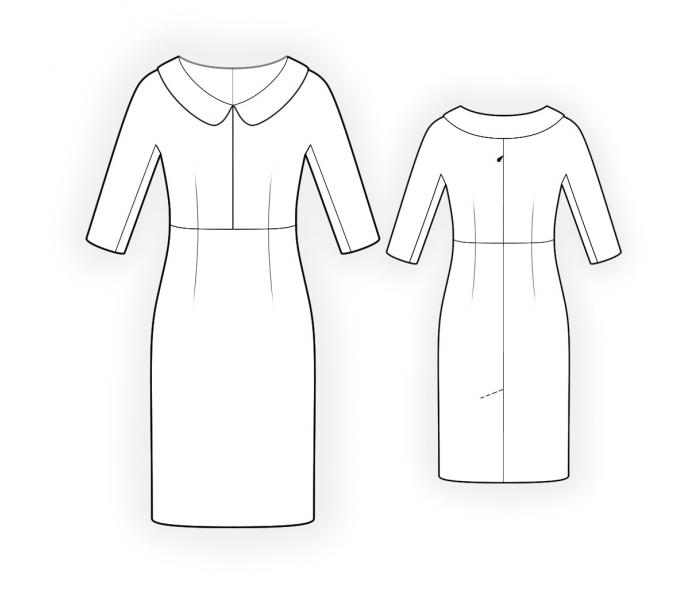 Dress With One-Piece Sleeves - Sewing Pattern #4472. Made-to-measure ...