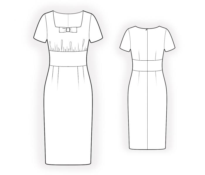 Dress With Pleats - Sewing Pattern #4476. Made-to-measure sewing ...