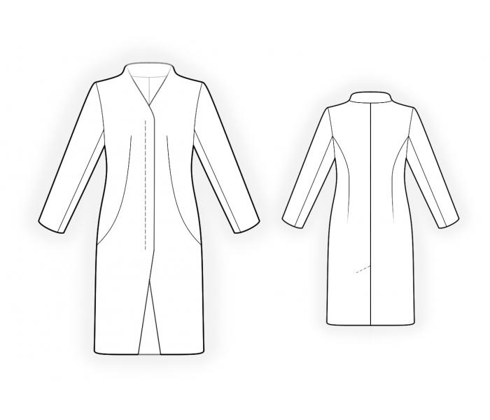 Light Coat With Hidden Button Panel - Sewing Pattern #4478. Made-to ...