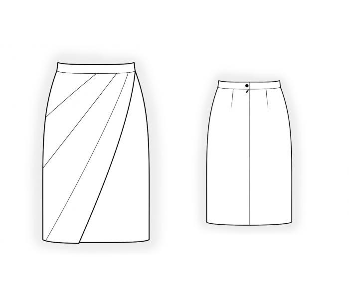 Skirt With Decorative Front Seams - Sewing Pattern #4514. Made-to ...