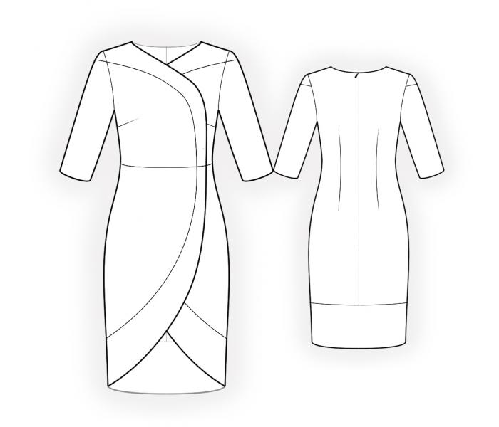 Dress With Shaped Trimming - Sewing Pattern #4529. Made-to-measure ...