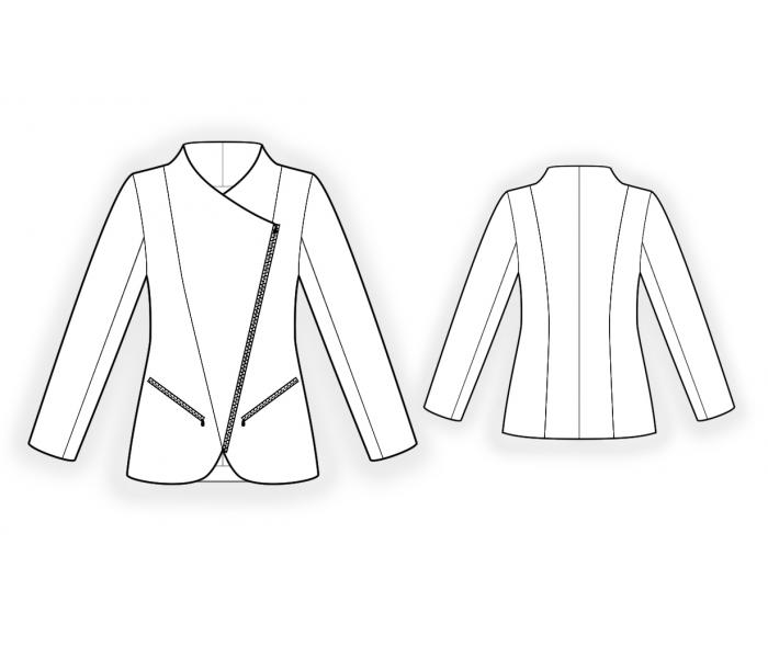 Jacket With Bias Closure - Sewing Pattern #4530. Made-to-measure sewing ...