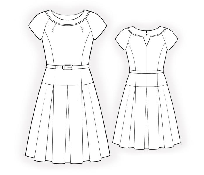 Dress With Pleats On The Skirt - Sewing Pattern #4531. Made-to-measure ...