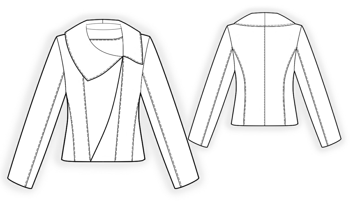 Jacket With Bias Closure - Sewing Pattern #4102. Made-to-measure sewing ...
