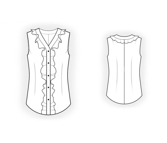 Sleeveless Blouse - Sewing Pattern #4560. Made-to-measure sewing ...