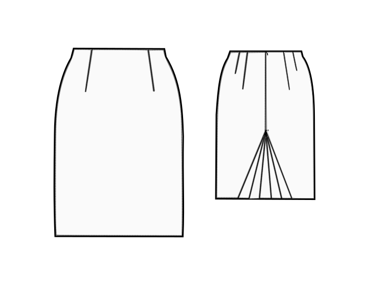 Skirt With Pleated Inset - Sewing Pattern #S3029. Made-to-measure ...