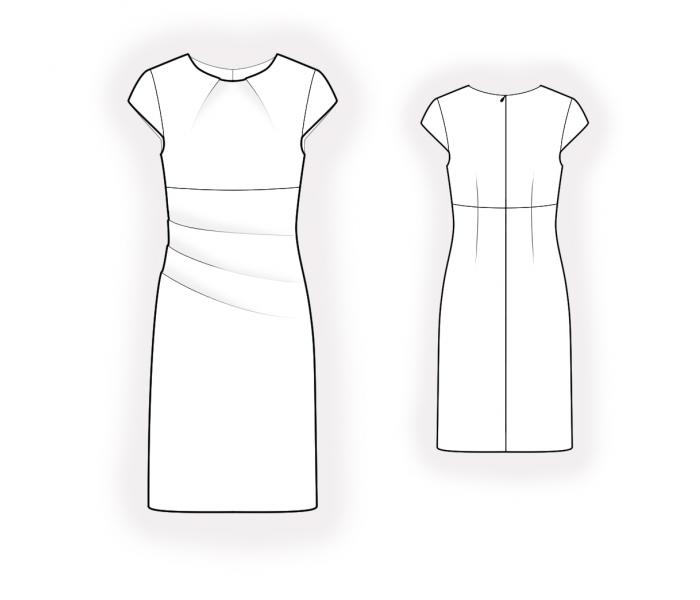 Dress With Pleats - Sewing Pattern #4589. Made-to-measure sewing ...