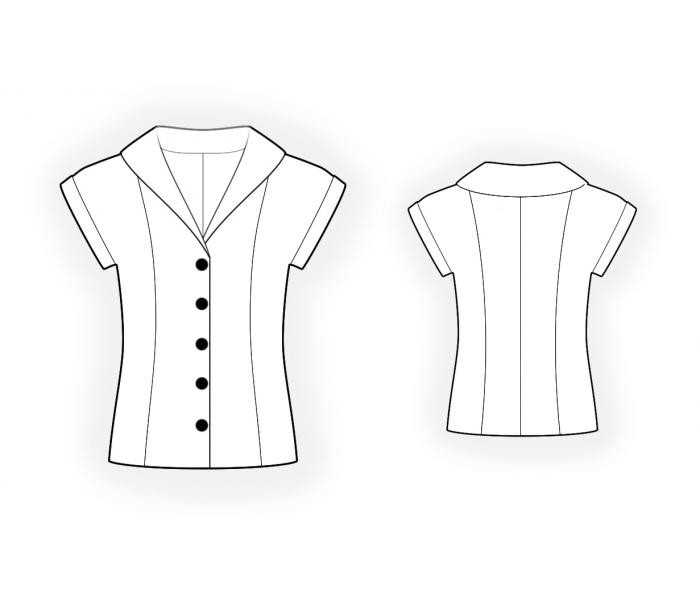 Blouse - Sewing Pattern #4619. Made-to-measure sewing pattern from ...