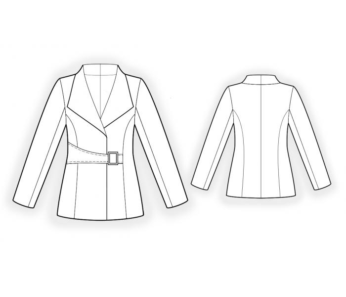 Jacket With Decorative Belt - Sewing Pattern #4625. Made-to-measure ...