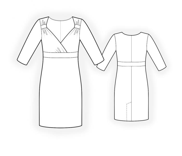 Dress With Wrap - Sewing Pattern #4630. Made-to-measure sewing pattern ...