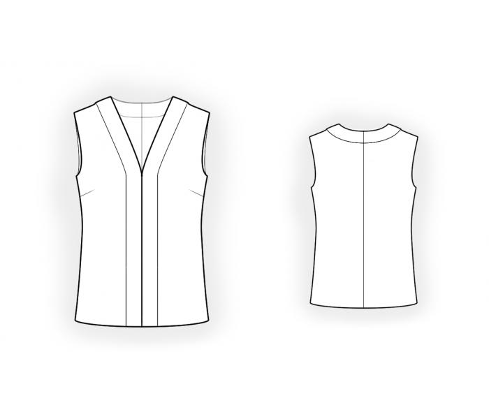 Sleeveless Blouse - Sewing Pattern #4633. Made-to-measure sewing ...