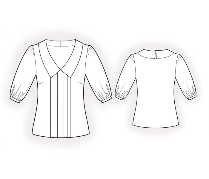 Chiffon Blouse - Sewing Pattern #4662. Made-to-measure sewing pattern ...