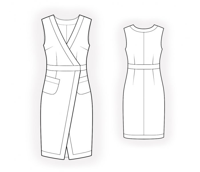 Sleeveless Dress - Sewing Pattern #4686. Made-to-measure sewing pattern ...