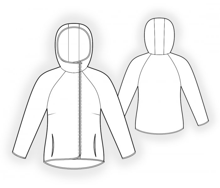 Hooded Sweatshot - Sewing Pattern #4708. Made-to-measure sewing pattern ...
