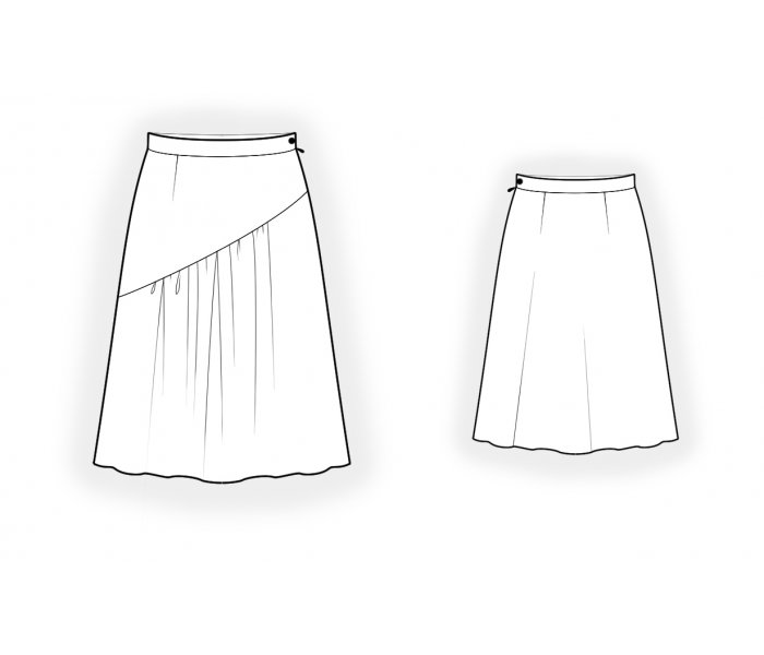 Skirt With Assymetric Yoke And Pleats - Sewing Pattern #4712. Made-to ...